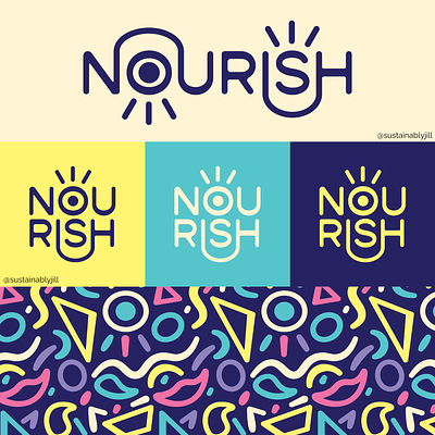 Nourish- Logo & Branding Design 80s brand design brand illustration brand pattern branding digital art graphic design illustration logo pattern