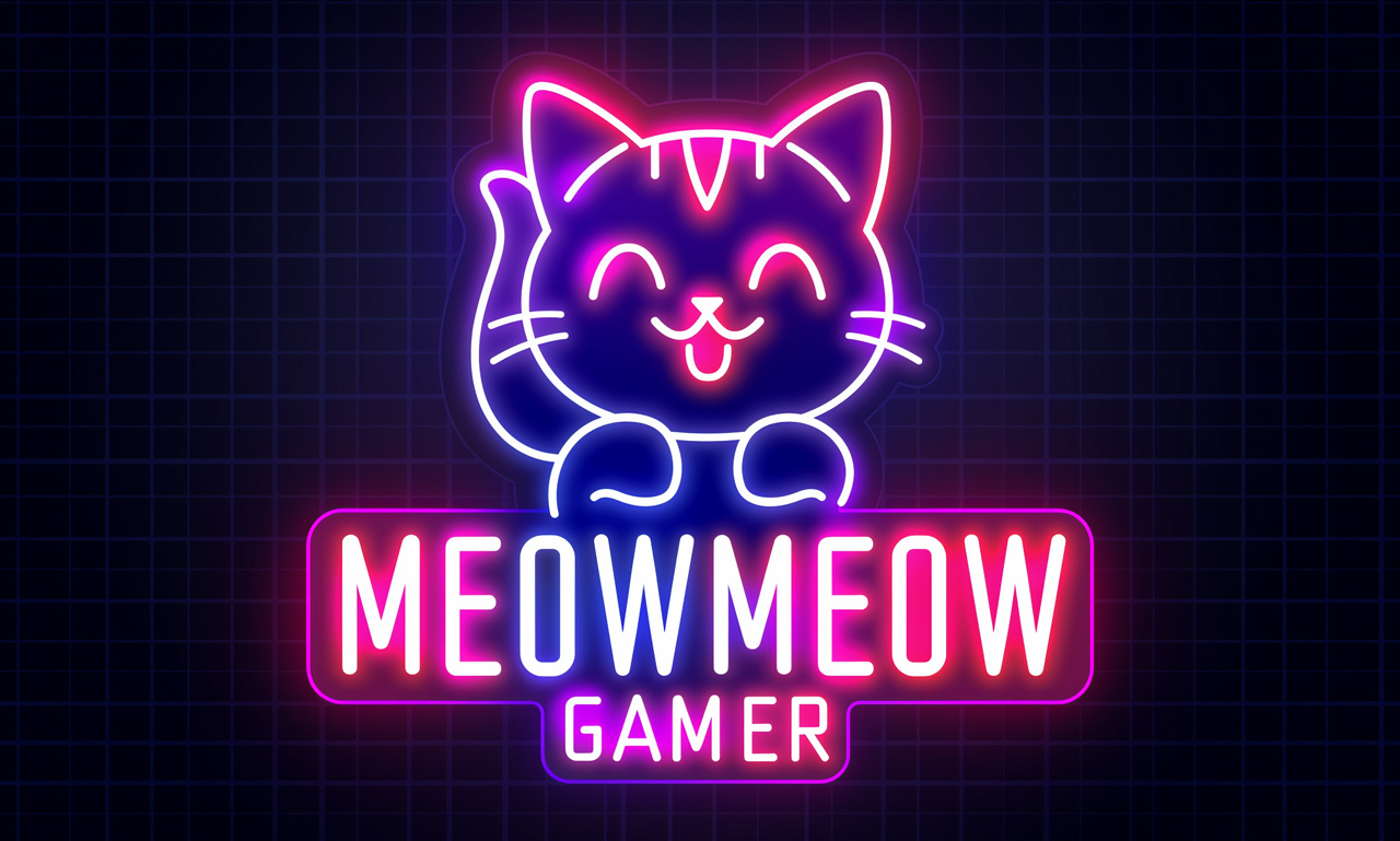 Cute neon logo, cat neon logo, cat neon design by CartoonsAZ on Dribbble