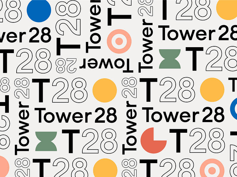 Tower 28 Brand Identity abstract branding design grid identity logo pattern typography