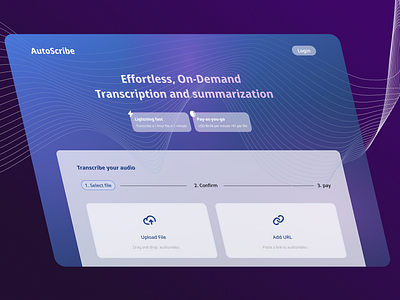 AI Transcription Website ai gradient ui web design