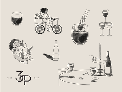 3 Parks Wine Illustration branding design identity illustration