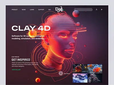 3D software website "CLAY" UI Design. 3d animation 3d software designinspiration figma design figma web design landing page sketch software website ui ui design ui design inspiration uiux user experience design user interface design web ui web ui design website design xd