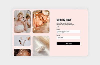 DailyUI #001 - Sign up design log in sign up skincare ui web design