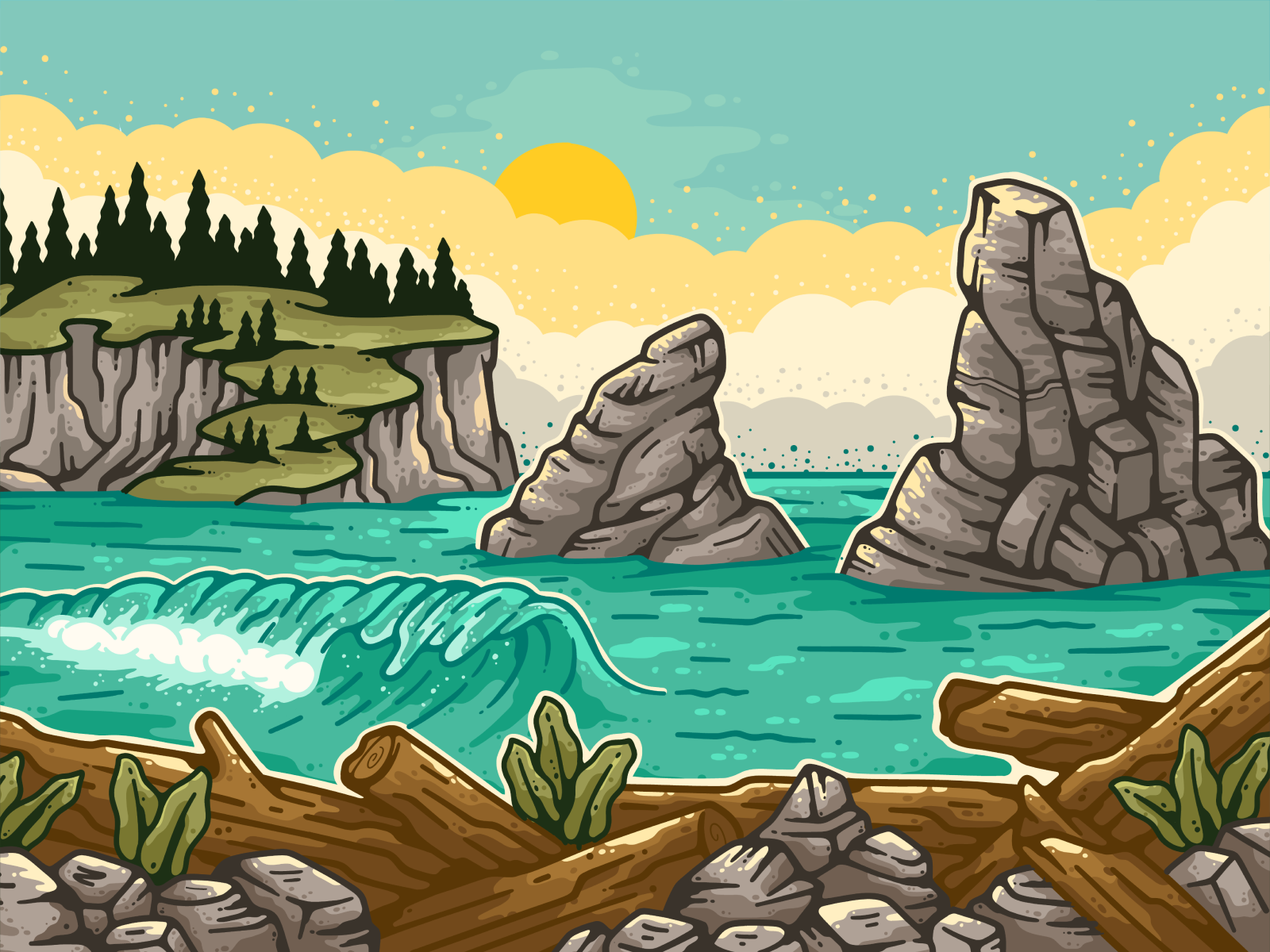 Olympic National Park Illustration badge graphic design illustration illustrator national parks olympic national park sticker vector vector illustration