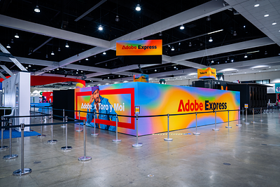 Adobe Express MAX 2023 Booth & Collateral Design adobe express adobe max 2023 branding event toro y moi