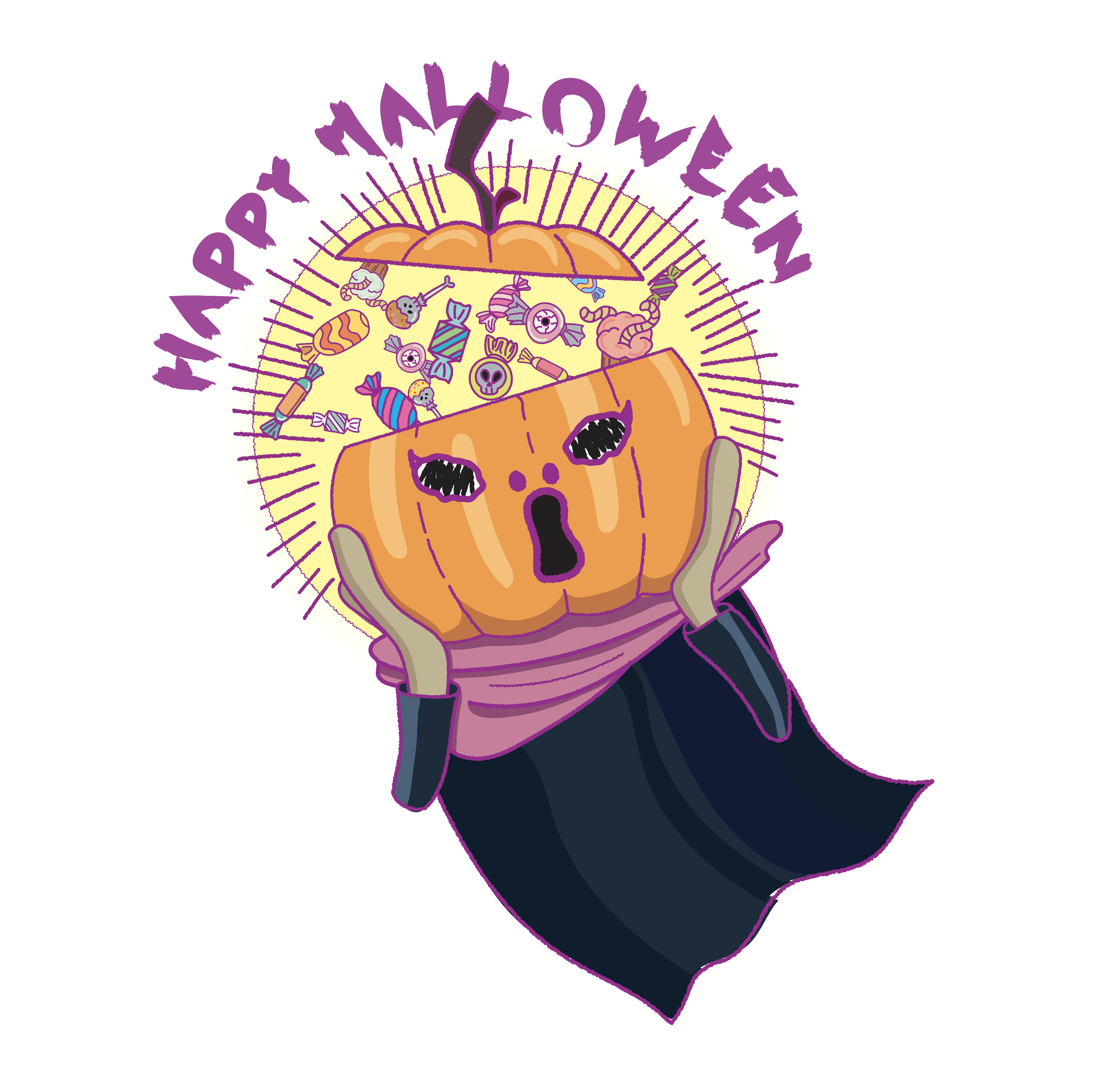 The Halloween Scream candy festival greetings ideas halloween illustration pumpkin the scream trick or treat