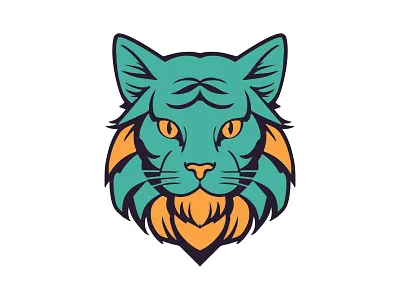 Cute Cat animal cat cute forest graphic design logo nature pet trees