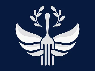 Wings Fork abstract cafe eat flower food fork graphic design logo plate restaurant wings