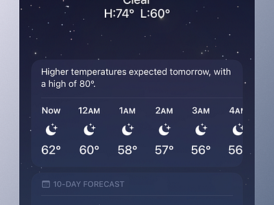 Weather App with Both Temperatures app design ui