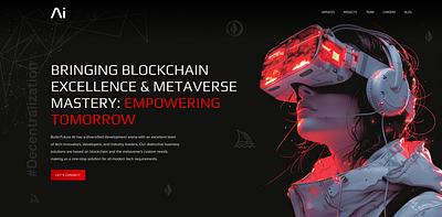 Bringing Blockchain Excellence & Metaverse Mastery Shot graphic design logo typography ui ux website design