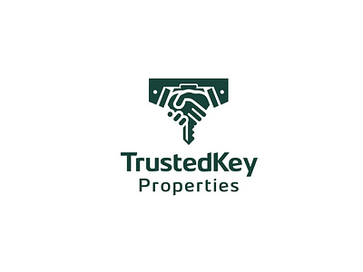 TrustedKey Properties Logo best logo brandcubes dark logo handshake logo ishan shetty key logo minimalist logo mumbai logo negative space partnership logo properties logo real estate branding real estate logo trust trustedkey properties logo