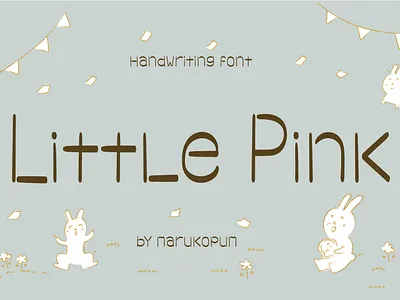 Littlepink san serif font calligraphy font graphic design handwriting letting little marukopum pink typography
