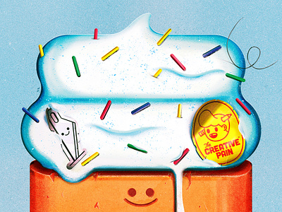 Sweet top branding ice cream illustration illustrator sprinkles the creative pain vector