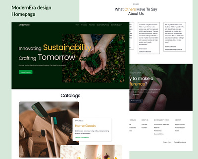 ModernEra Eco-Friendly Houseware Website branding eco friendly sustainable web design