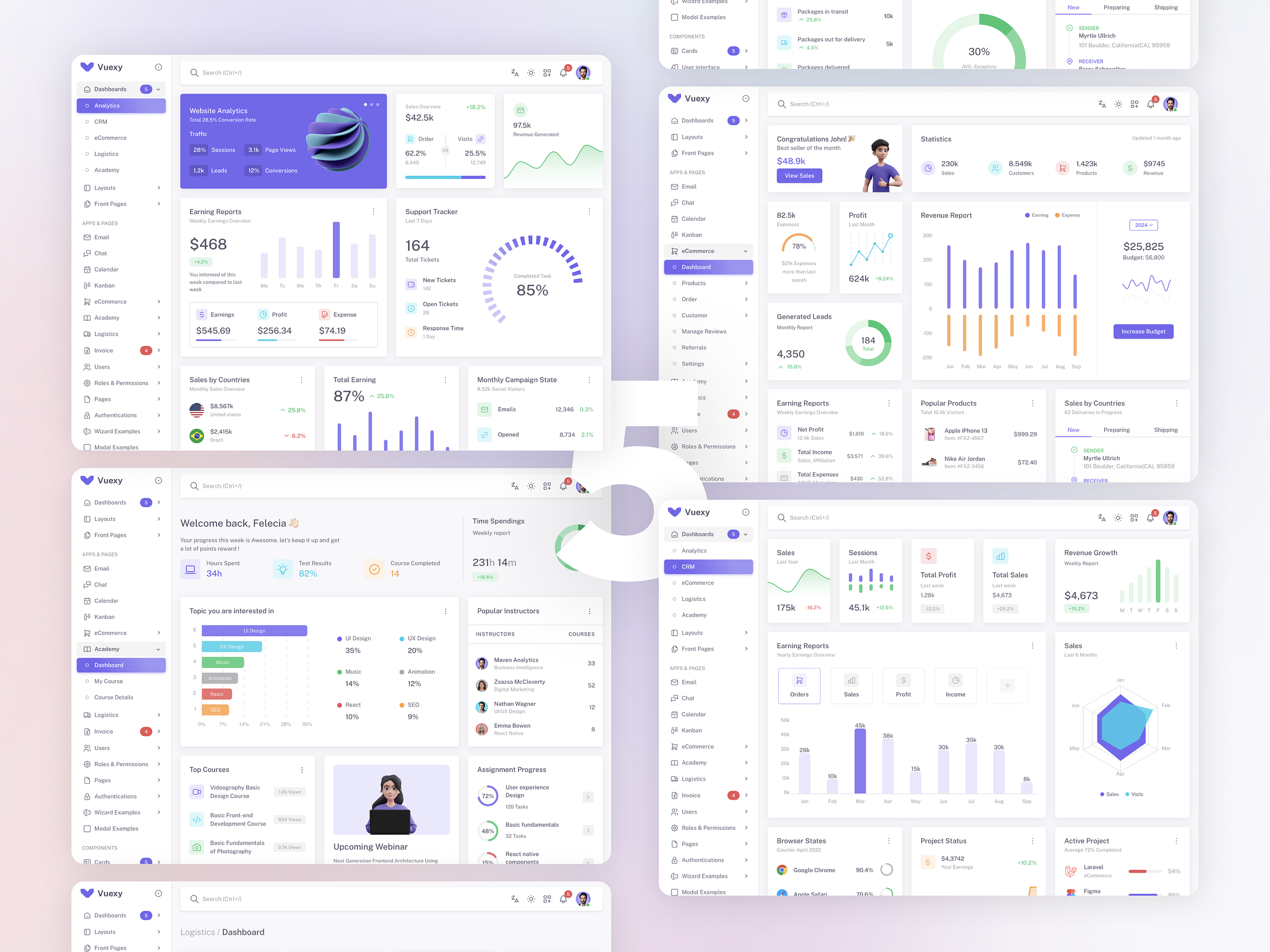 Dashboards - Vuexy Design System by Anand Patel on Dribbble