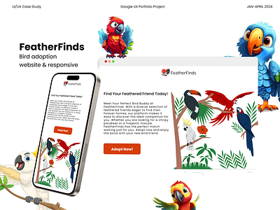 Bird Adoption Responsive Website bird adoption case study design ui ux web design