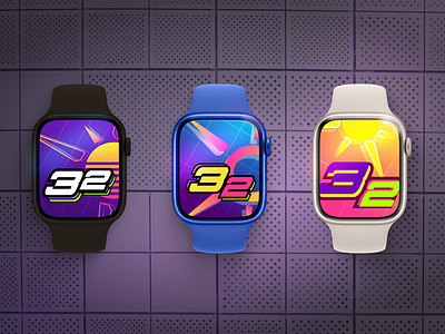 Neo-Pop Style Weather Display 80s app design appdesign apple apple watch dial display neo neopop pop product productdesign retro synthwave ui watch watch app weather weather app weather display