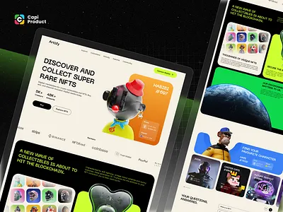 NFT Website Design Concept coloful design nft nft website ui ui ux web design web design concept website