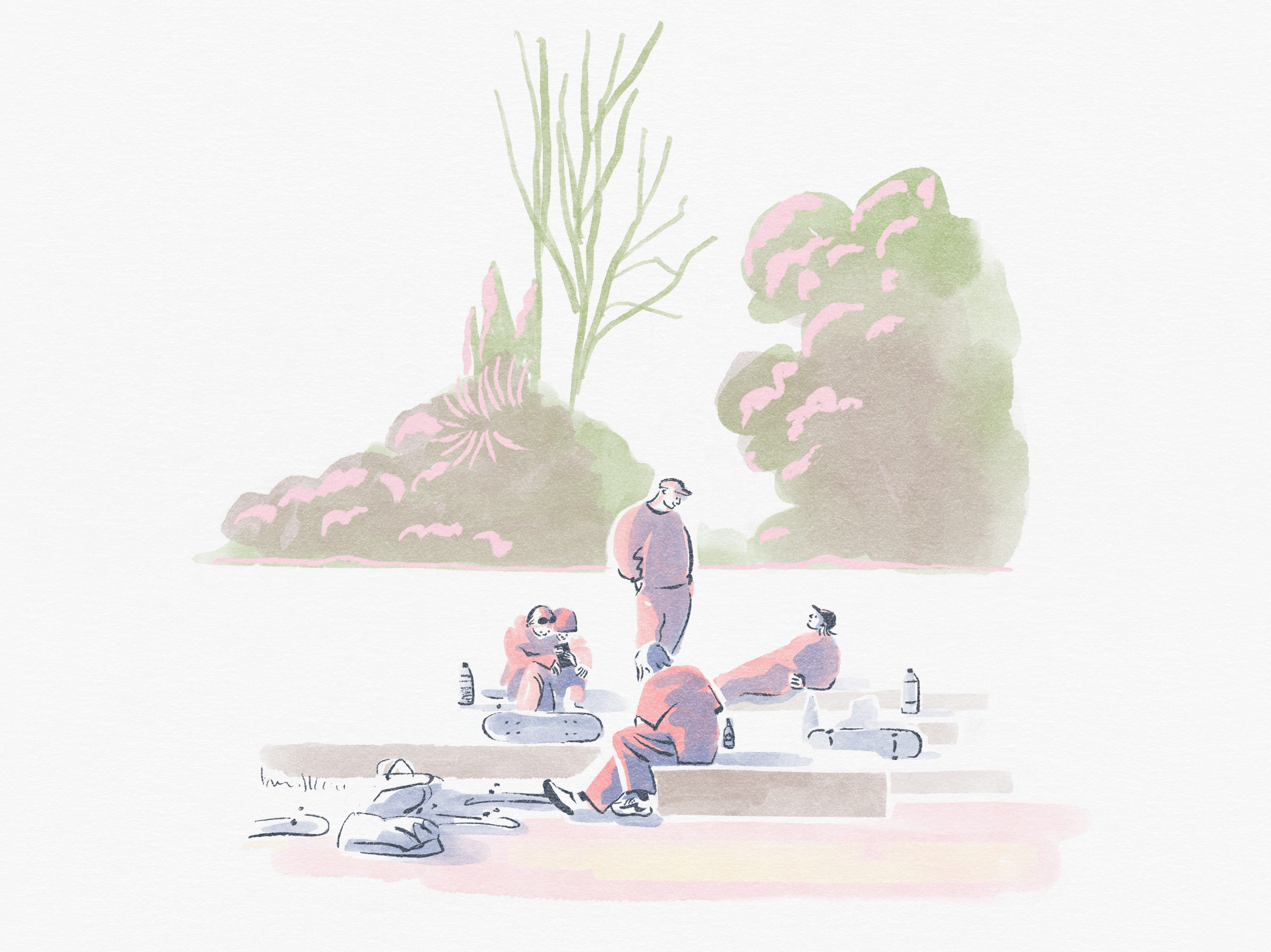 Early Evening in Lisbon drawing hand drawn illustration ink sketch watercolor