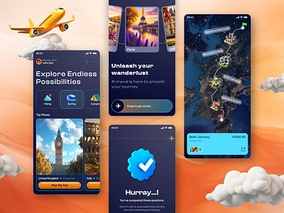 Newest AI Trip Itinerary Mobile App Design - TripBot ai ai design ai powered artificial intelligence clean mobile app mobile design tour app travel travel agency travel app travel planning app travel tips trip trip app trip itinerary trip planner app ux ui design vacation vacation planning app