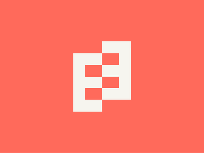 Logo concept - double "E" e ee minimal red symetrical