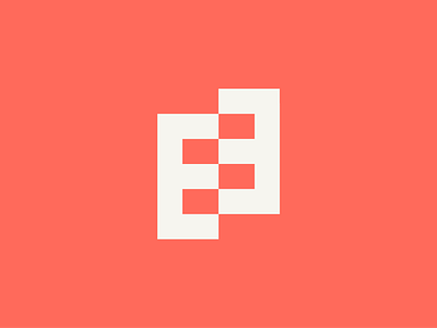 Logo concept - double "E" e ee minimal red symetrical