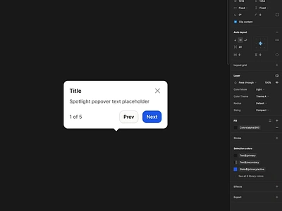 Responsive Spotlight Popover Component in Figma branding design design system figma interface ui ui kit ux