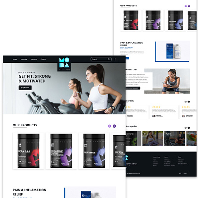moda fitness club design branding graphic design landing page logo ui ux vector web design