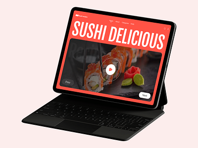 Sushirecipes clean landing landing page sushi sushi landing page sushifood ui uiux webpage website