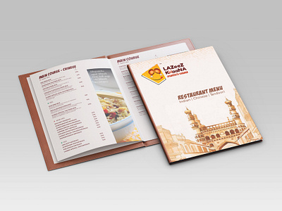 Lazeez Khaana Restaurant Menu biryani book branding food graphic design hyderabad illustrator logo menu photoshop restaurant