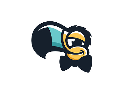 Toucan bird mascot brand designer funny gentleman happy illustration logo mascot mascot brand smile toucan toucan logo