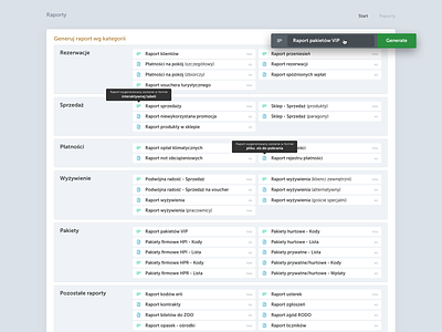 Generate reports [ PMS Module ] booking cube generate generator holiday list merlo report reports uiux