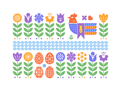 Easter illustrations bird branding easter easter eggs flowers graphic design icons identity illustration ornament pattern rooster sunflower symbols ukrainian easter visual identity