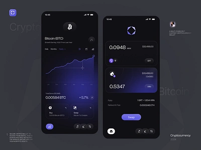 Financial Wallet Mobile App app design bank banking bitcoin blockchain coin crypto cryptocyrrency defi exchange finance fintech management mobile app nft qclay token ui ui ux wallet