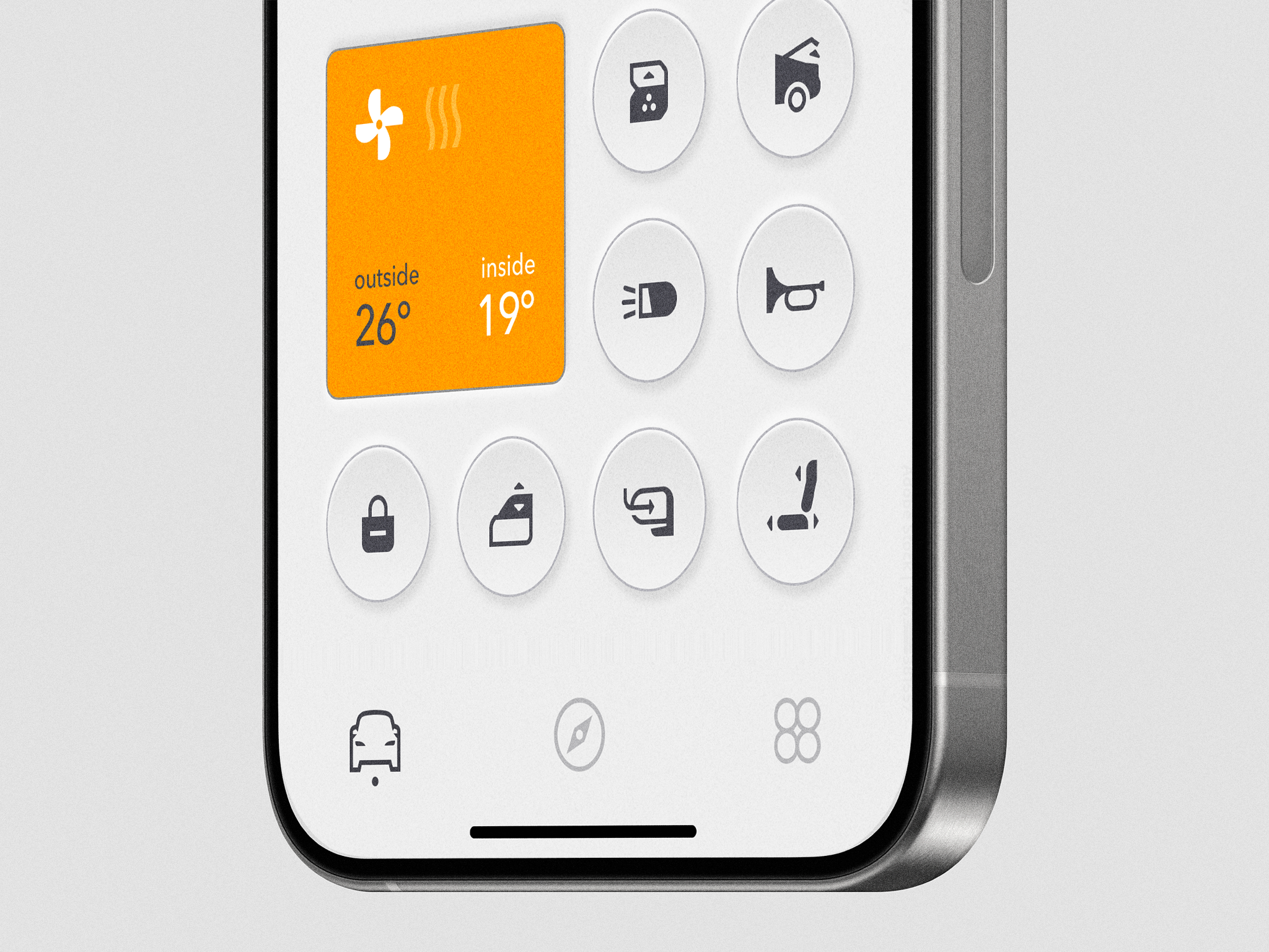 ev remote app light \ orange theme app car electric ev light mobile orange polestar product remote tesla ui vehicle vent
