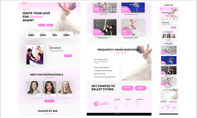 Ballet Dance Studio | UX/UI Design ballet balley branding dance studio logo pink site ui ux website