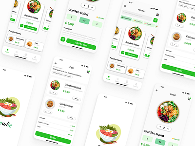 Bowlie - Healthy Food Mobile App android bowl food fruits green healthy interface ios meal mobile order product design salad shop ui ui design uiux ux vegetarian veggies