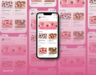 Donuts Mobile App Design 3d appdesign branding design donuts dribbble figma graphic design illustration mobileapp programming ui uiux
