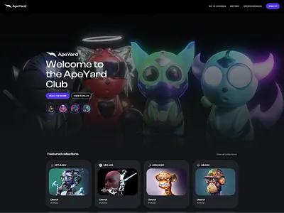 ApeYard - Crypto Website 2024 2024 design 2024 trends clean crypto design designs homepage minimalism nft ui user interface ux uxui web3 website website design