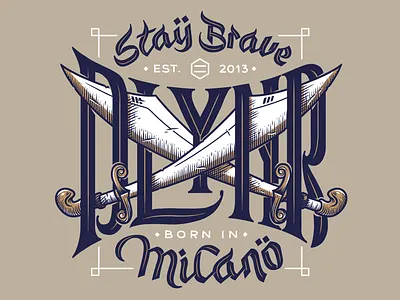 DLYNR Shirin Shamshir badge badge design handmade illustration lettering shamshir streetwear sword typo typography