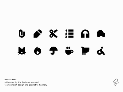 Bauhaus Inspired Icons - 'Blocks' by Streamline blocks branding design flat icons illustration illustrator logo minimal ui vector