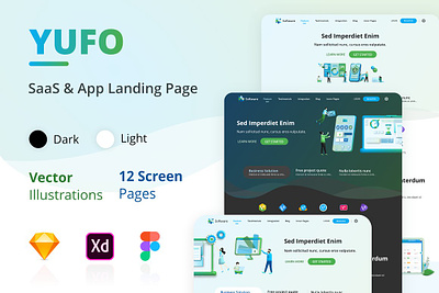 Yufo - App Landing Page SaaS business corporate figma homepage landing marketing responsive saas software startup technology yufo app landing page saas