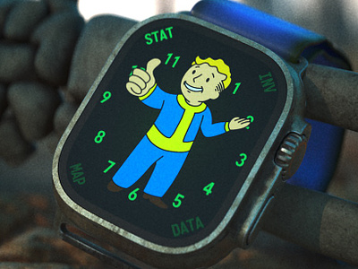 Fallout Vault Boy Apple Watchface Pip-boy 3d animation apple apple watch fallout motion graphics