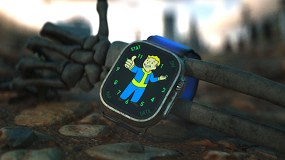 Fallout Vault Boy Apple Watchface Pip-boy 3d animation apple apple watch fallout motion graphics