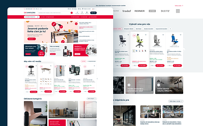Office supplies and furniture store b2b ecommerce red slovakia store ui ux