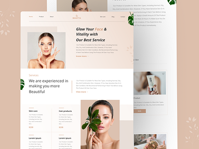 Beauty products landingpage app design graphic design illustration typography ui ux