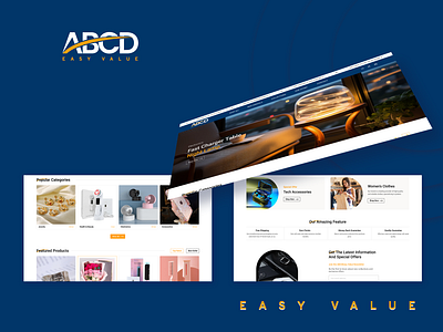 ABCDEasy Value accessories clothing landing page ui uiux design web design website