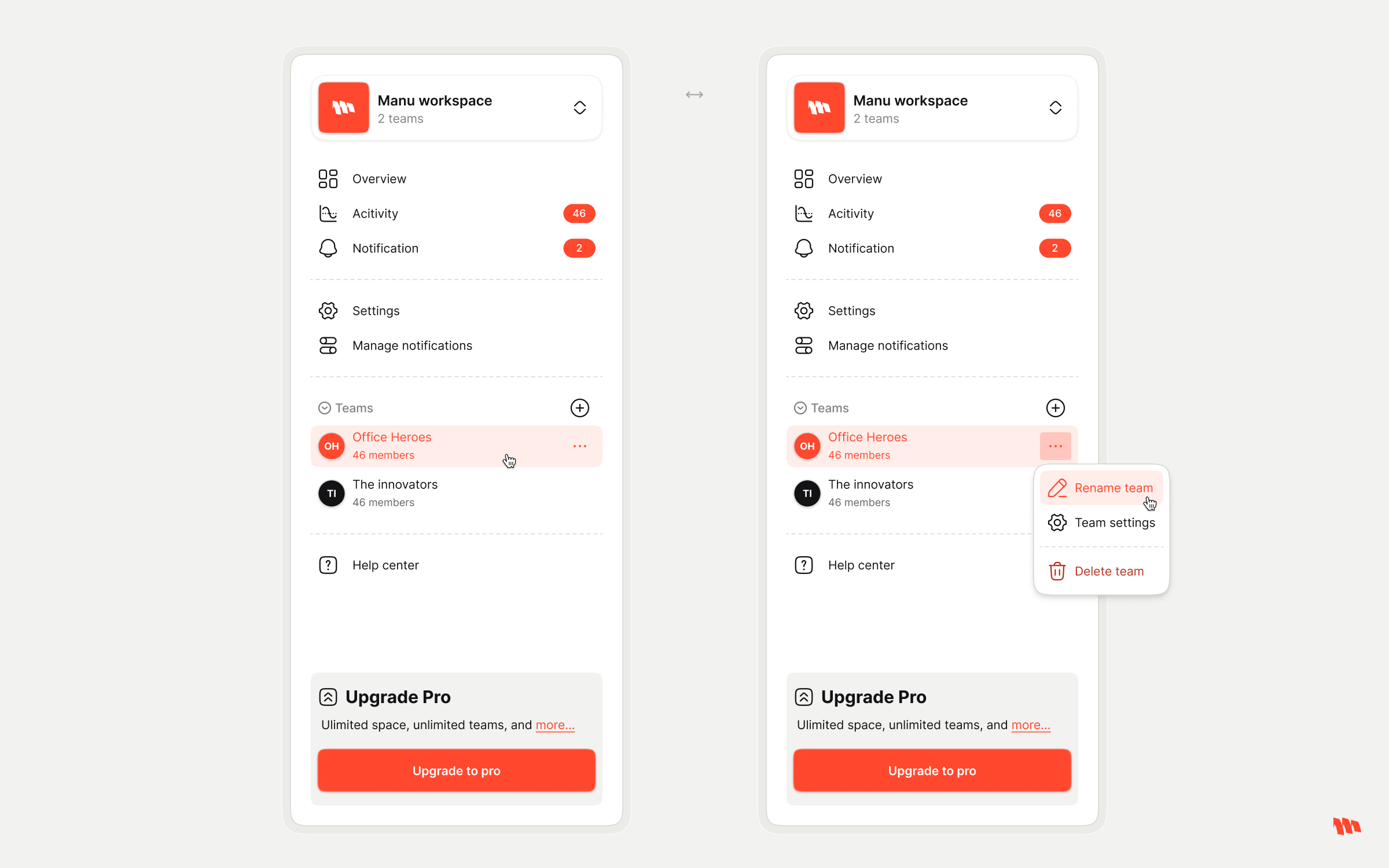 Example of Floating Navigation > More Team ✨