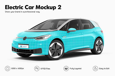 Electric Car Mockup 2 advertising mockup car painting car wrapping city car customizable electric car mockup electric car mockup 2 modern vehicle product design volkswagen id3 volkswagen mockup wrap zero emissions