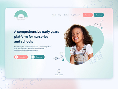 Website Redesign for Arc Pathway animation children design early years tech technology ui ux web web design